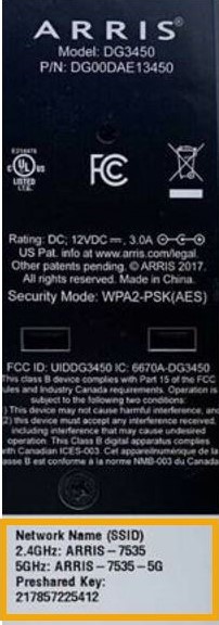 How do I log into my Arris DG 3450 & 9450?