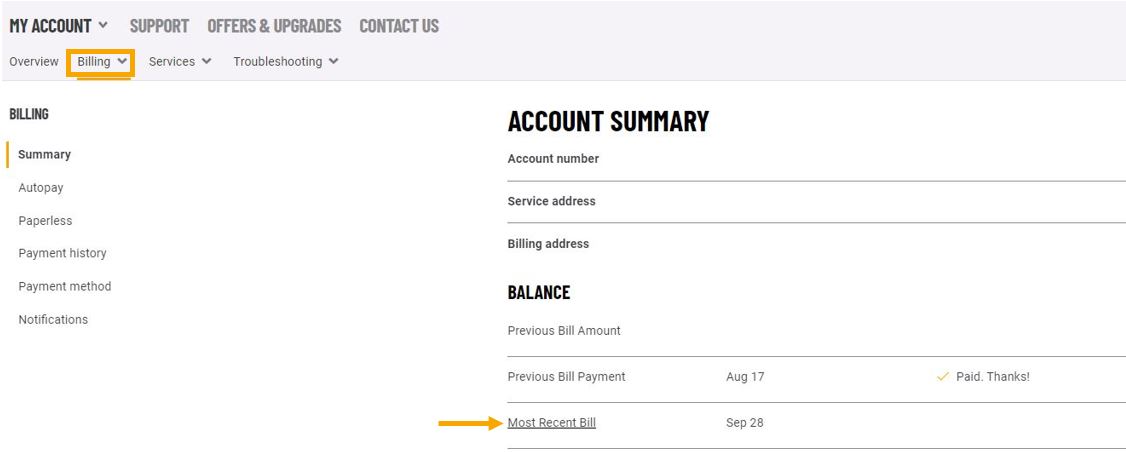 How do I print my bill on My Comporium?