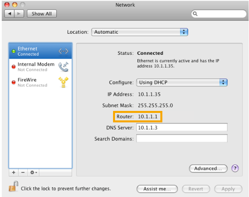 How do I find the IP address of my modem or router?