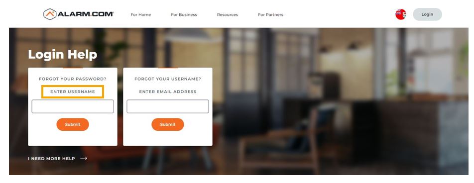 How do I change my username/password for the Alarm.com customer portal?