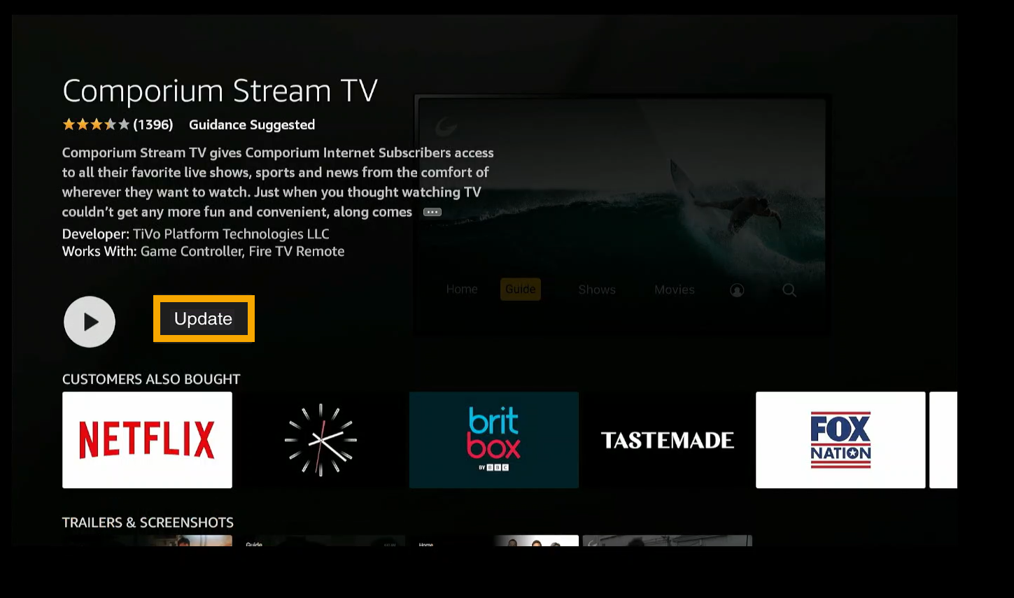 How do I manually update Stream TV on Firestick?