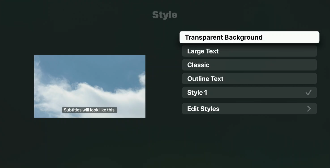 How do I change the Closed Caption Styles accessibility feature for ...