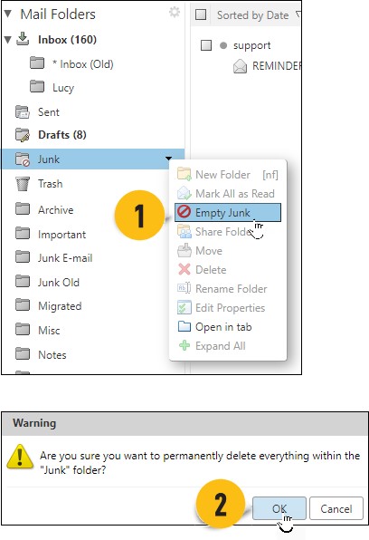 How do I manage spam and other unwanted mail using the updated email ...